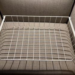 White Wire Storage Basket  
