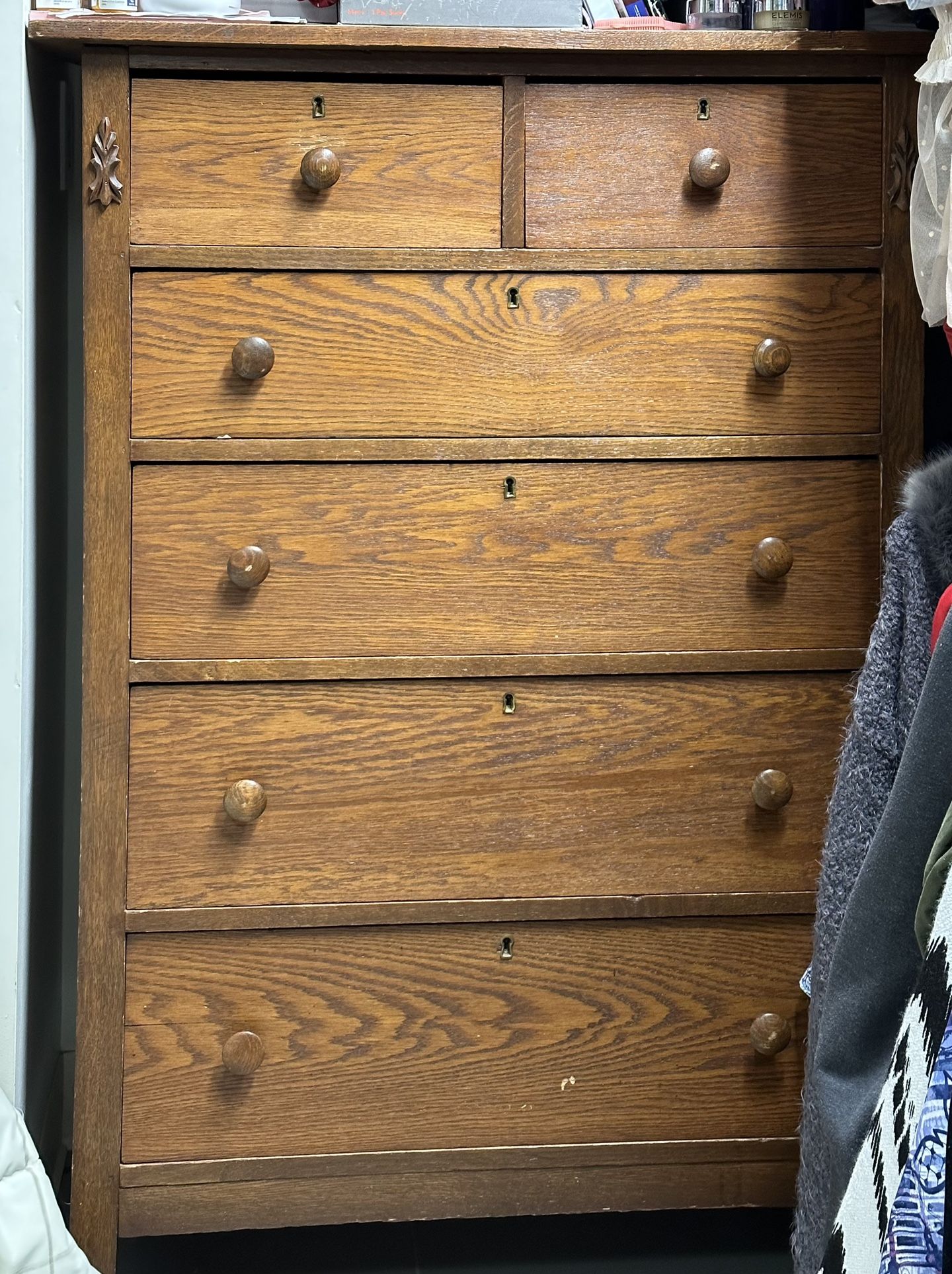 Antique Dresser Solid Oak Wood, Gavetero Antigüo De Roble, Armario