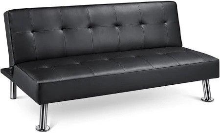Black Leather Futon