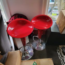 Two Red Barstools 