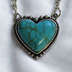 Heart Turquoise Pendant Necklace
