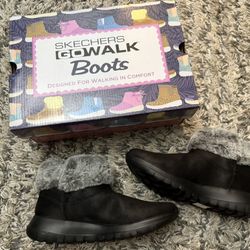 Skechers Go Walk Boots – Black, Brand New