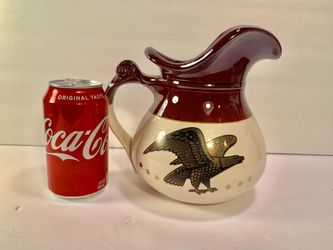 MOC COY Vintage Bald-Eagle/Stars Porcelain Pitcher (Height: 7-1/2”)