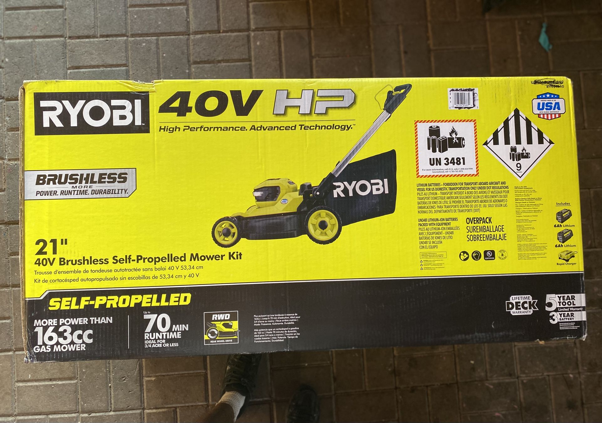 Brushless 21 in. Cordless Battery Lawn Mower with 2 6.0 Ah Batteries and Charger