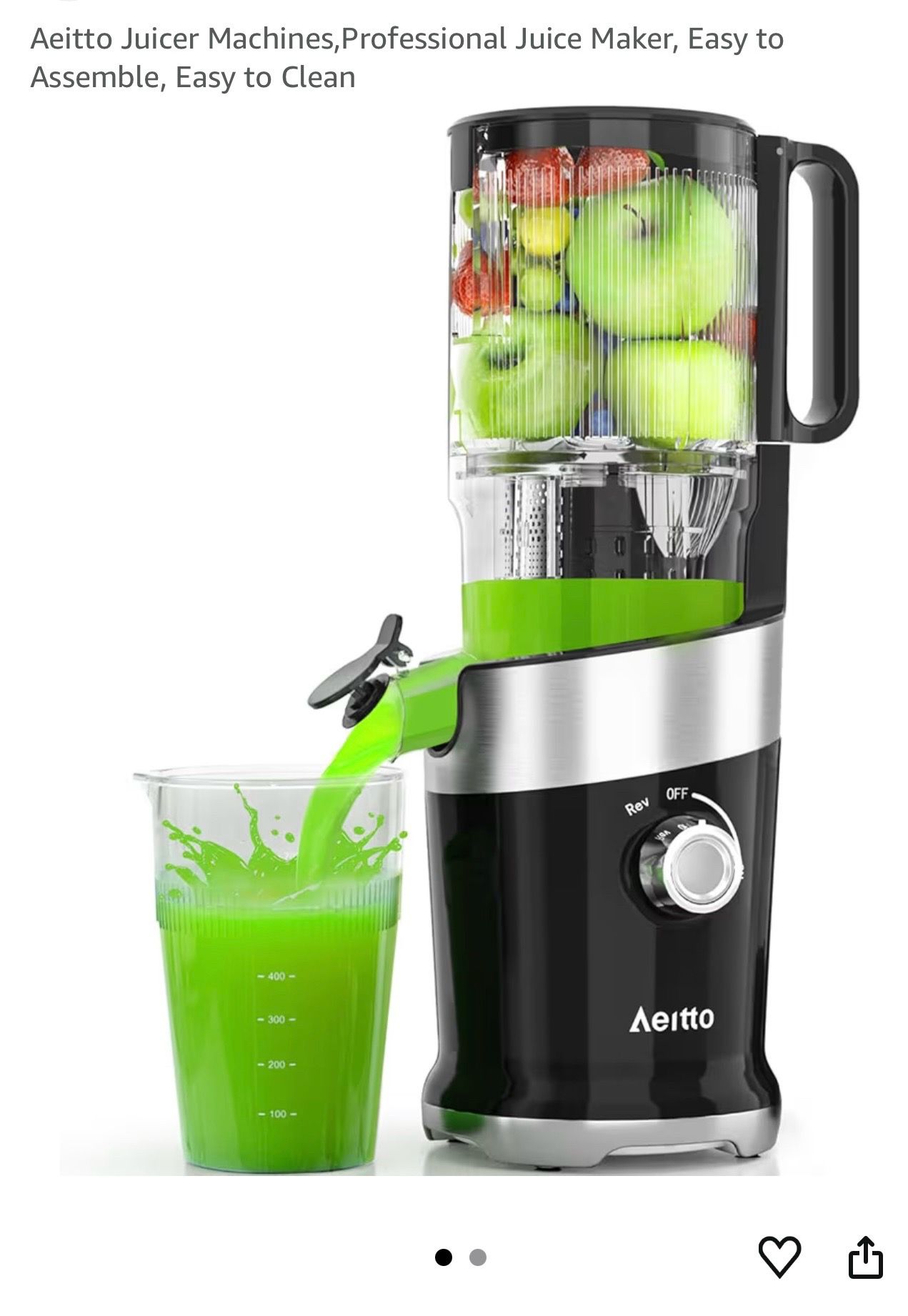 Aeitto Juicer Machines,Professional Juice Maker, Easy to Assemble, Easy to Clean
