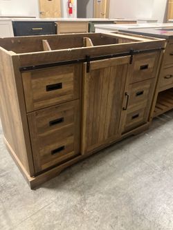48" Bathroom Vanity Barn Door Bathroom Cabinet (No Top) $250