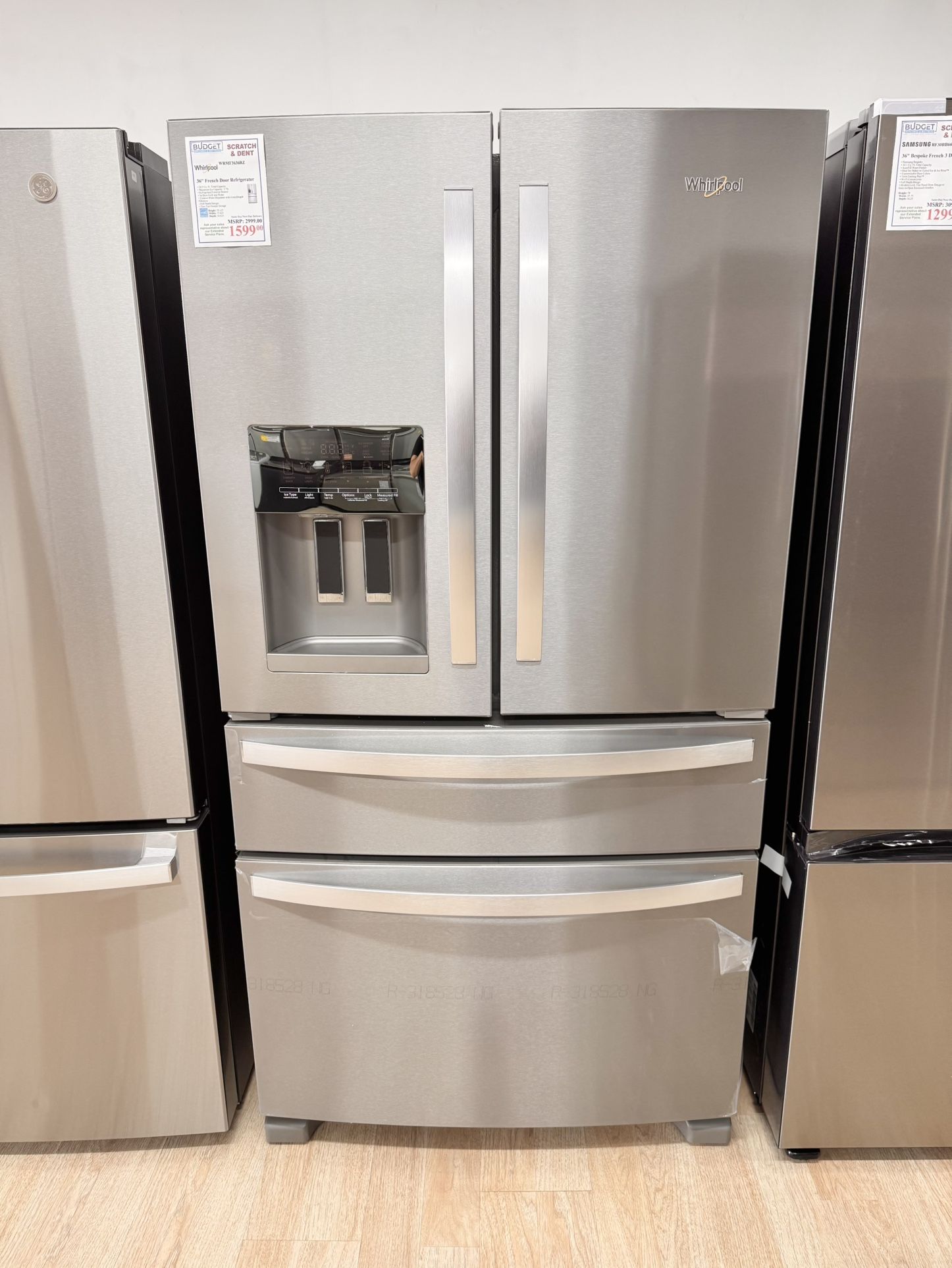New Whirlpool 36" French Door Refrigerator WRMF3636RZ