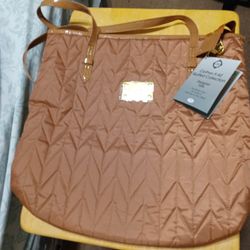 Brand New Ladies JM Brown Large Totebag Quilted Purse 
