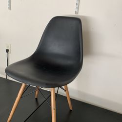 Modern Molded Black Plastic Chairs