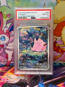 Clefairy 094/088 Illustration Rare PSA 10 Card, Mega Evolutions Perfect Order