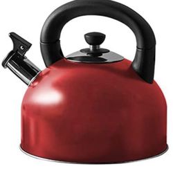 Food Grade Stainless Steel Whistling Tea Kettle, Tea Pot for Stove Top with Cool Grip Ergonomic Anti-scalding handle, 3.4-Quart