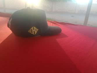 Black Snapback Hat with Gold Embroidery