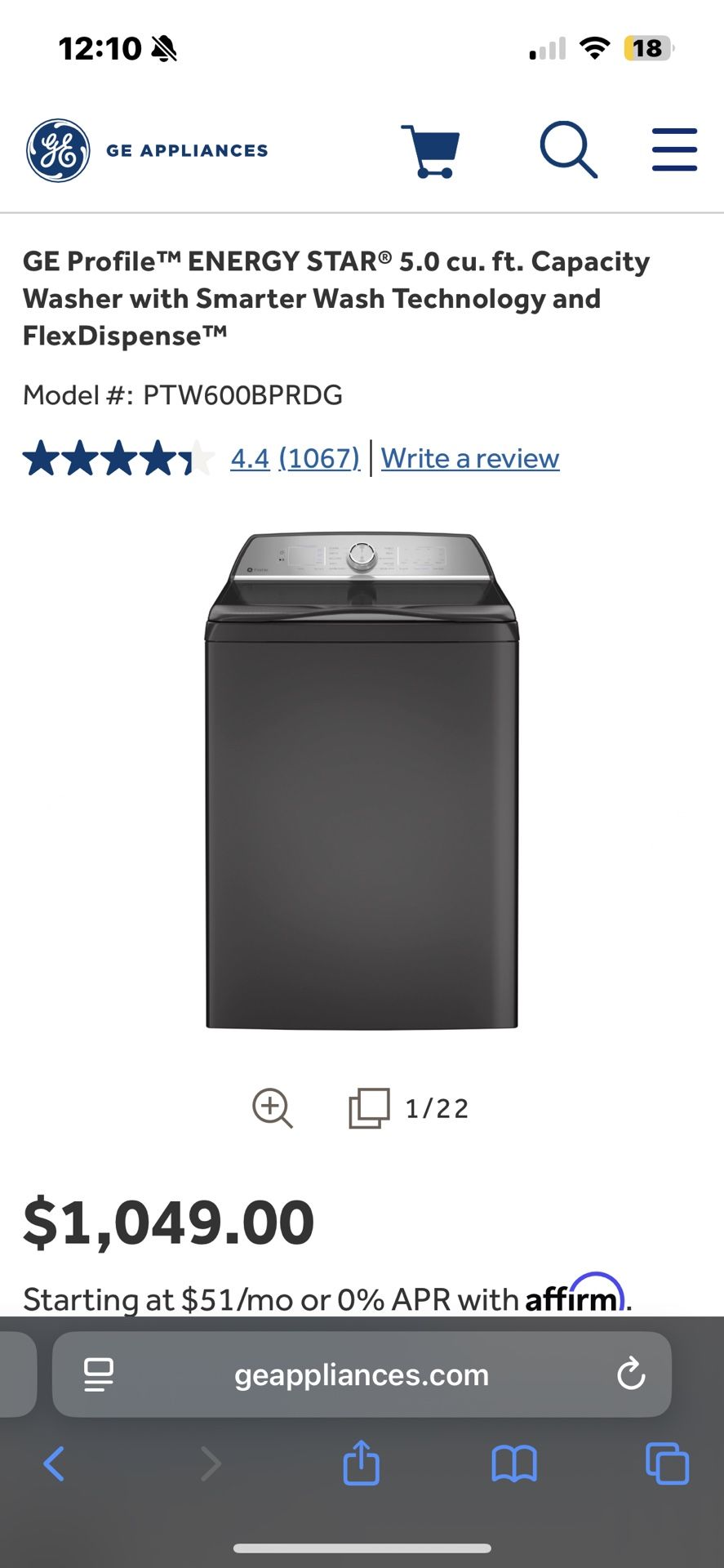 ge washer black
