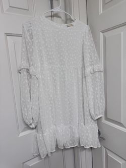 White Textured Tiered Mini Dress
