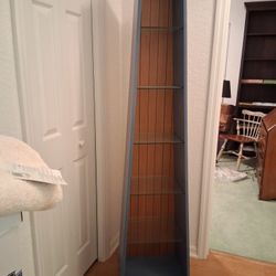 Beautiful Quality Wood Stand With Glass Shelves Nautical Blue Beach Home Decor Furniture 