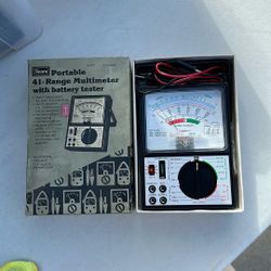 Vintage Sears 41-Range Portable Multimeter Model 5205 w/ Test Leads & Manual