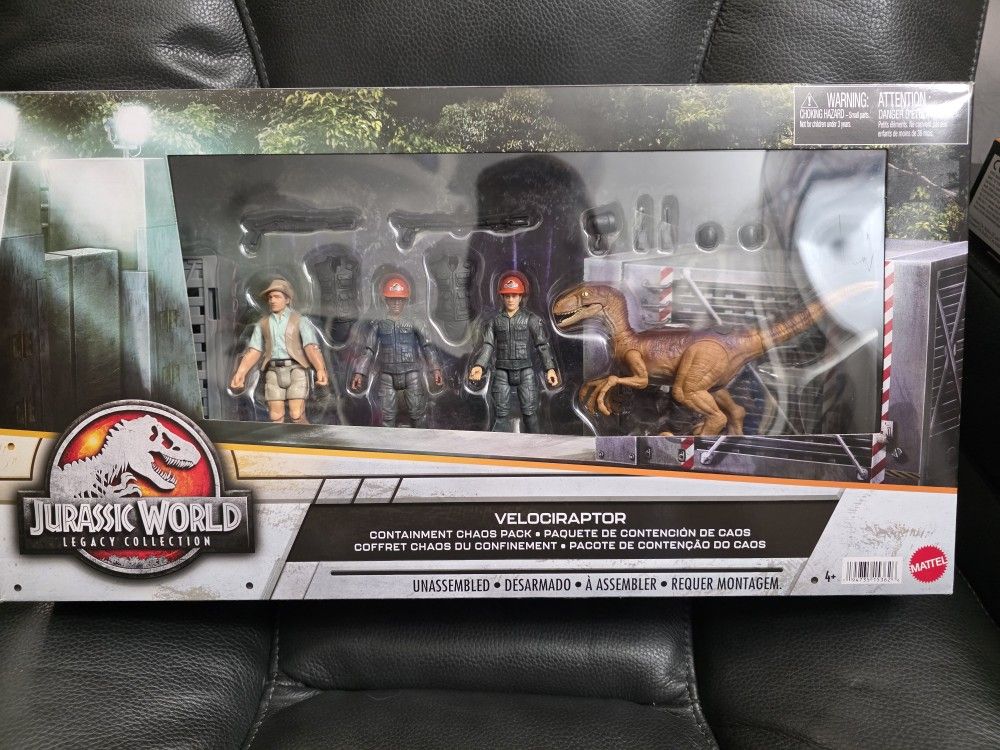 Jurassic World: Legacy Collection - Velociraptor Containment Chaos Pack Mattel 3.75" Scale - Mattel