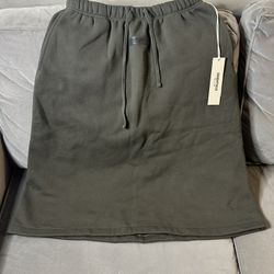 FEAR OF GOD ESSENTIALS Gray Drawstring Midi Skirt