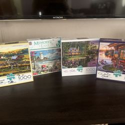4 New Puzzles 1000 Piece Each 