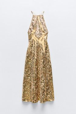 knee length dresses for ladies Zara Sun Kissed Tie Dye Halter Maxi Dress  Continuiti
