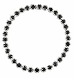 Oscar Friedman 14K White Gold Fancy Black & White Diamond Tennis Necklace
