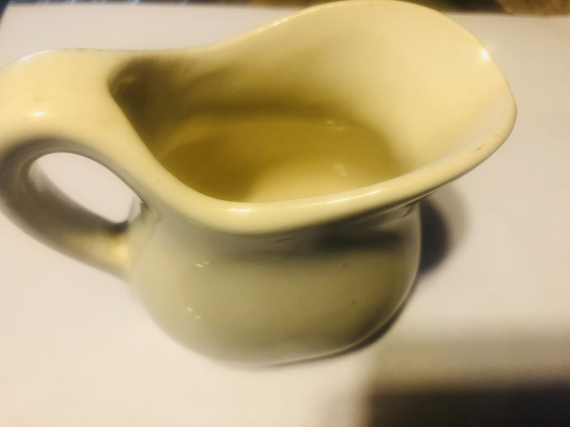 Antique Stone Ware Small Milk Or Creamer 4 inches NO CHIPS !!!!!!!