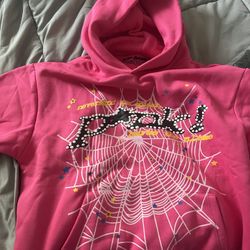 Sp5der Pink Hoodie (Medium)