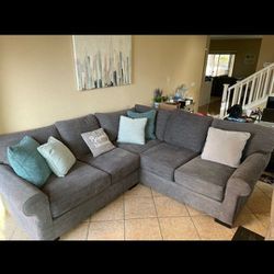 L Shape Gray Sectional Couch 