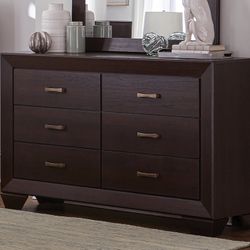 Brand New 6-Drawer Dark Cocoa Dresser 