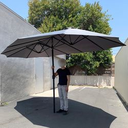 Brand New $95 Large 15 FT Double Sided Umbrella Outdoor Patio Garden Yard (Weight base not included)