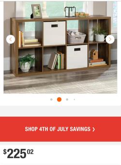 Wood Cube Storage Shelf with Bins