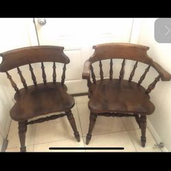 Gorgeous Pair Of Wooden Chairs 1920’s Antique Style.