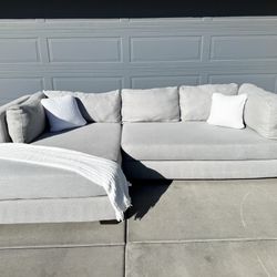 Grey Sectional Cloud-Like Couch W/ Chaise