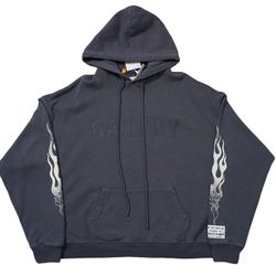 Gallery Dept Flames Hoodie Gray