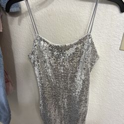 Beautiful Sliver Sequence Party Dress