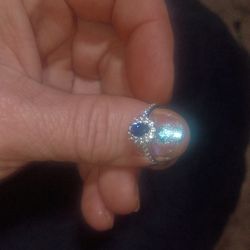 Sterling silver ring with sapphire