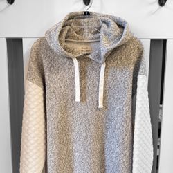 madewell quilted-sleeve hoodie sweatshirt small oversized 