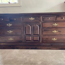 Ethan Allen Dresser with Hutch & Nightstand
