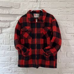 VTG Sly Fox By Shane Red Black Buffalo Plaid Wool Lumberjack Fall Autumn Stadium