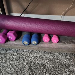 Weights And Yoga Mat