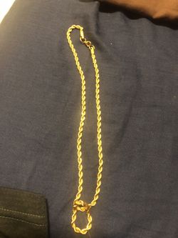 Stainless steel/gold rope chain. 22in