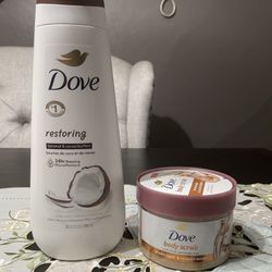 Dove Body Wash & Scrub - Coconut Butter 