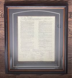 U.S Constitution of US | Custom Framed Copy Historic 21”x24”
