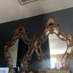 Beautiful Antique Double Mirror 