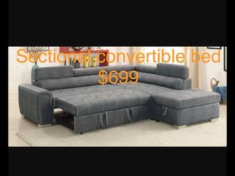 SECTIONAL CONVERTIBLE BED WITH STORAGE OTTOMAN