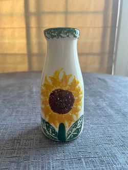 Ceramic Sunflower Milk Bottle Vase