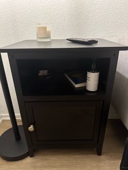 Large Black Wooden Side Table