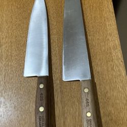 Two Vintage Chicago Cutlery Chef’s Knives 10” & 8”