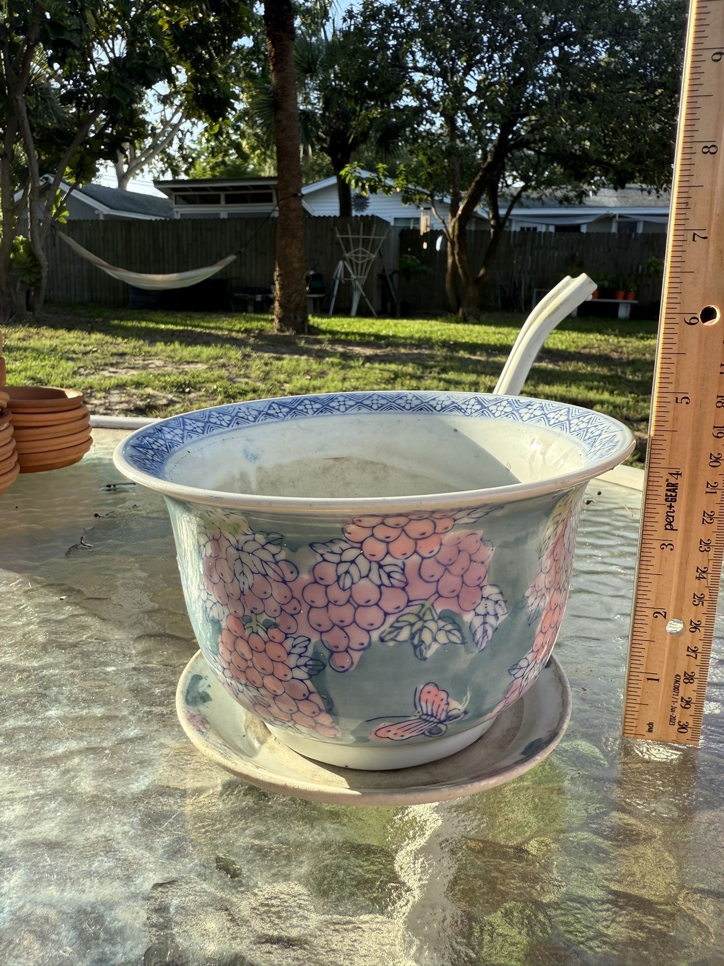 Ceramic Planter With Matching Saucer