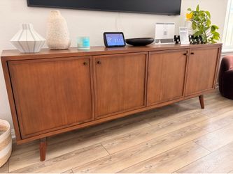 Living Spaces Warm Brown 4-Door Media Console